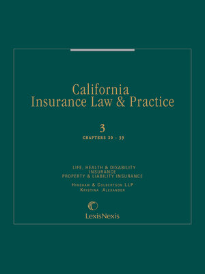 cover image of California Insurance Law and Practice